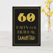 60ste verjaardag ~ Art Deco geïnspireerde look "60 Kaart (Gele Bloem)