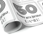 60ste verjaardag: Art Deco geïnspireerde stijl "60 Cadeaupapier (Rol Hoek)