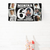60ste verjaardag banner aangepaste foto zwart wit (Insitu)