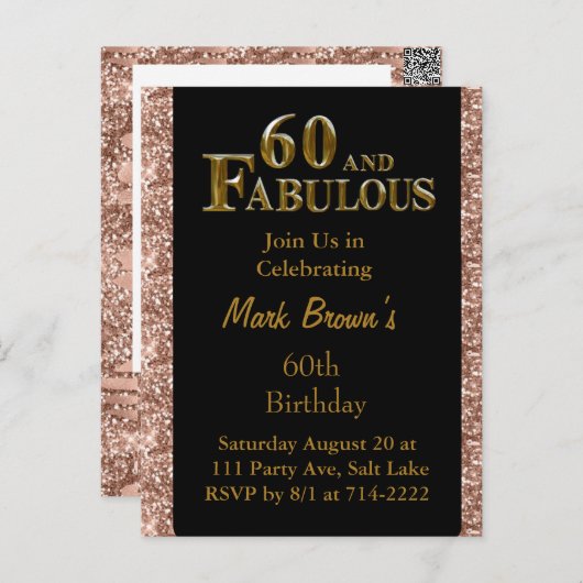 60ste verjaardag briefkaart (Voorkant / Achterkant)