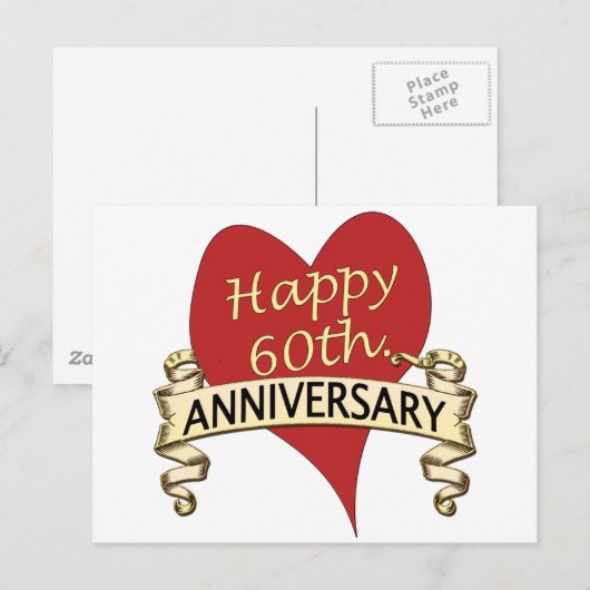 60ste. Verjaardag Briefkaart (Voorkant / Achterkant)
