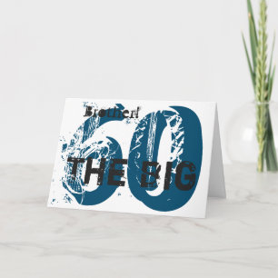 60ste verjaardag, broer, blauw, zwart, wit. kaart