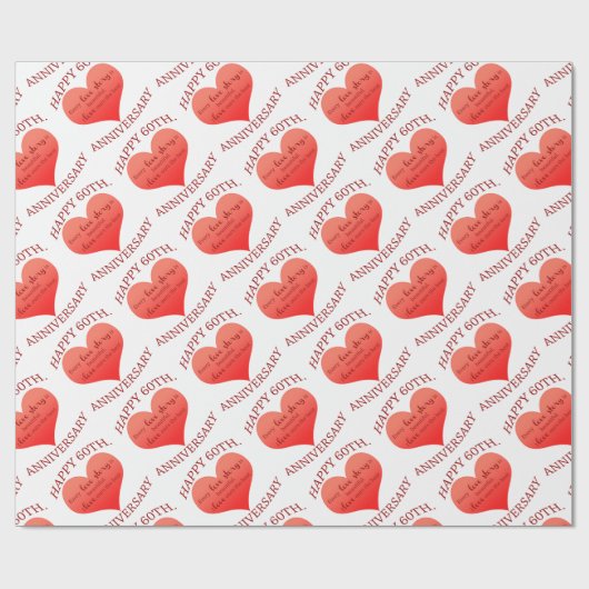 60ste. Verjaardag Cadeaupapier (Vlak)