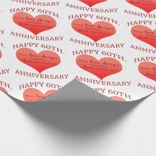 60ste. Verjaardag Cadeaupapier (Hoek)