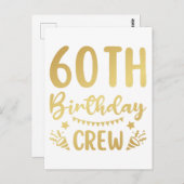 60ste verjaardag Crew 60 Feest Crew Briefkaart (Voorkant / Achterkant)