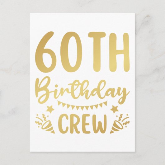60ste verjaardag Crew 60 Feest Crew Briefkaart (Voorkant)