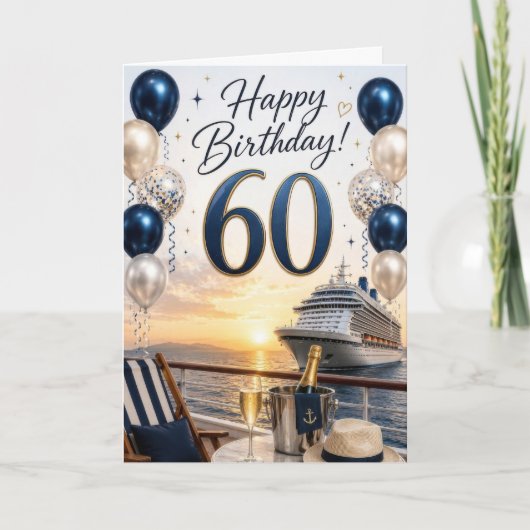 60ste verjaardag Cruise Kaart (Voorkant)