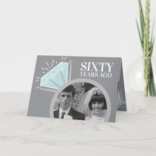 60ste verjaardag diamanten ring nu dan foto kaart (Voorkant)