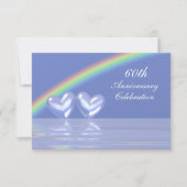 60ste verjaardag Diamond Hearts Kaart (Voorkant)