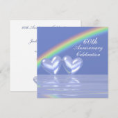 60ste verjaardag Diamond Hearts Kaart (Voorkant / Achterkant)