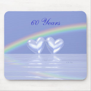 60ste verjaardag Diamond Hearts Muismat