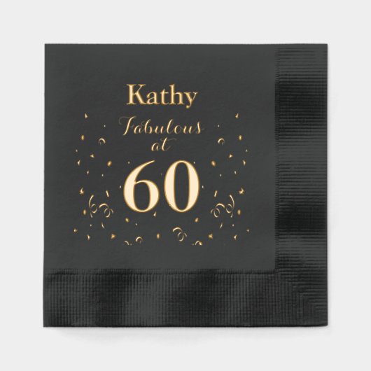 60ste verjaardag Fabulous op 60 Folie Servetten (Voorkant)