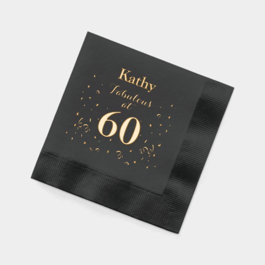 60ste verjaardag Fabulous op 60 Folie Servetten (Links)