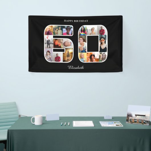60ste verjaardag fotocollage spandoek (Beurs)