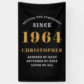 60ste verjaardag Geboren 1964 Naam toevoegen Zwart Spandoek (Verticaal)