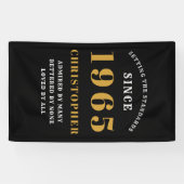 60ste verjaardag Geboren 1965 Naam toevoegen Zwart Spandoek (Horizontaal)
