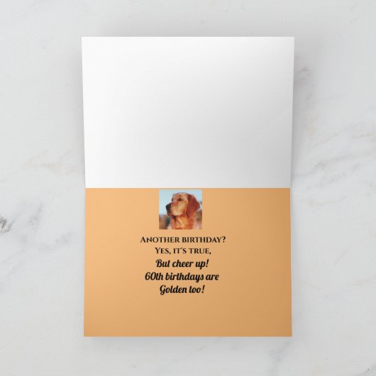 60ste verjaardag Golden Retriever Funny Schattige  Kaart (Binnen)