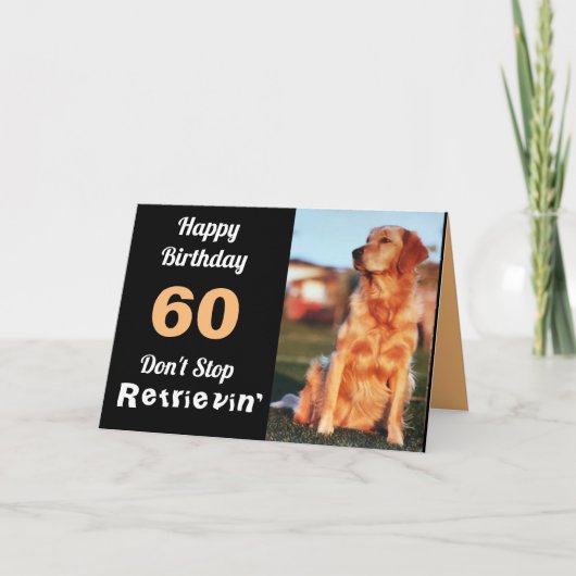 60ste verjaardag Golden Retriever Funny Schattige  Kaart (Voorkant)