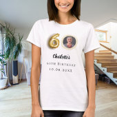 60ste verjaardag gouden foto t-shirt