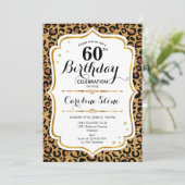 60ste verjaardag - Gouden luipaard print Kaart (Staand voorkant)