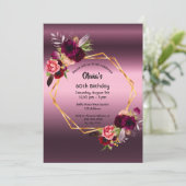 60ste verjaardag graanfloraal paars geometrisch kaart (Staand voorkant)