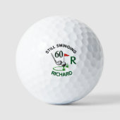 60ste verjaardag Heren Monogram naam Golfballen (Voorkant)