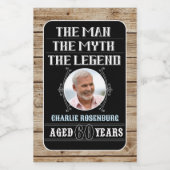 60ste verjaardag Het Man, de mythe, de Legende Wijn Etiket (Enkel label)