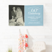 60ste verjaardag Huwelijksfoto Diamanten Welkom Spandoek (Insitu)