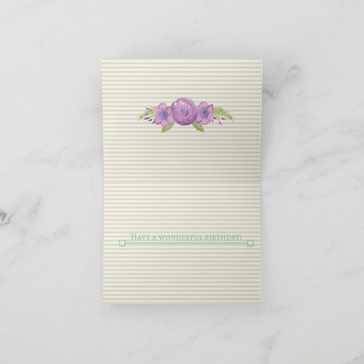 60ste verjaardag Kaart - ZESTIG - Paarse aquarel (Binnen)