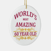 60ste. Verjaardag Keramisch Ornament (Rechts)