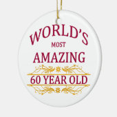 60ste. Verjaardag Keramisch Ornament (Links)