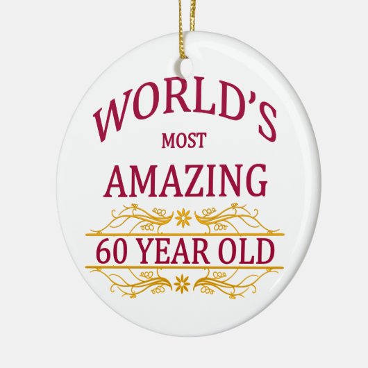 60ste. Verjaardag Keramisch Ornament (Links)