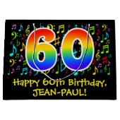 60ste verjaardag - Kleurrijke muziek symbolen, Rai Groot Cadeauzakje (Voorkant)