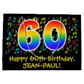 60ste verjaardag - Kleurrijke muziek symbolen, Rai Groot Cadeauzakje (Achterkant)