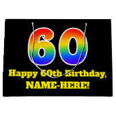 60ste verjaardag ~ Leuk, Kleurrijk, Levendig, Rege Groot Cadeauzakje (Voorkant)