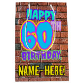 60ste verjaardag: Leuk, Urban Graffiti geïnspireer Medium Cadeauzakje (Voorkant)