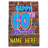 60ste verjaardag: Leuk, Urban Graffiti geïnspireer Medium Cadeauzakje (Achterkant)