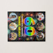 60ste verjaardag: Leuke regenboog #, aangepaste na Legpuzzel (Horizontaal)