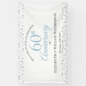 60ste verjaardag Love Hearts Confetti Welkom Spandoek (Verticaal)