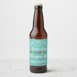 60ste verjaardag meest fabelachtige kleurrijke Gem Bier Etiket