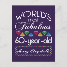60ste Verjaardag Meest Fabulous Kleurrijke Pareltj Briefkaart