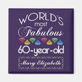 60ste Verjaardag Meest Fabulous Kleurrijke Pareltj Magneet