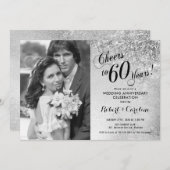 60ste verjaardag met foto - Zilver Kaart (Voorkant / Achterkant)