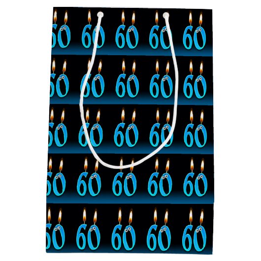 60ste verjaardag met oogbalkaarsen medium cadeauzakje (Achterkant)