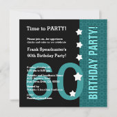 60ste verjaardag met sterren Funny BLAUWGROEN en B Kaart (Voorkant)