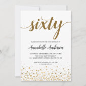 60ste verjaardag Modern Gold Confetti Stippen Scri Kaart (Voorkant)