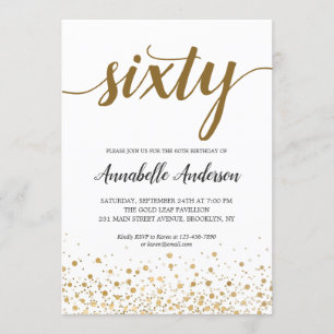 60ste verjaardag Modern Gold Confetti Stippen Scri Kaart