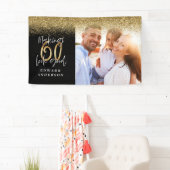 60ste verjaardag moderne foto van zwart en goud spandoek (Insitu)