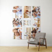 60ste verjaardag moderne zwart en gouden fotocolla wandkleed (In situ)