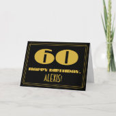 60ste verjaardag: naam + Art Deco geïnspireerd loo Kaart (Voorkant)